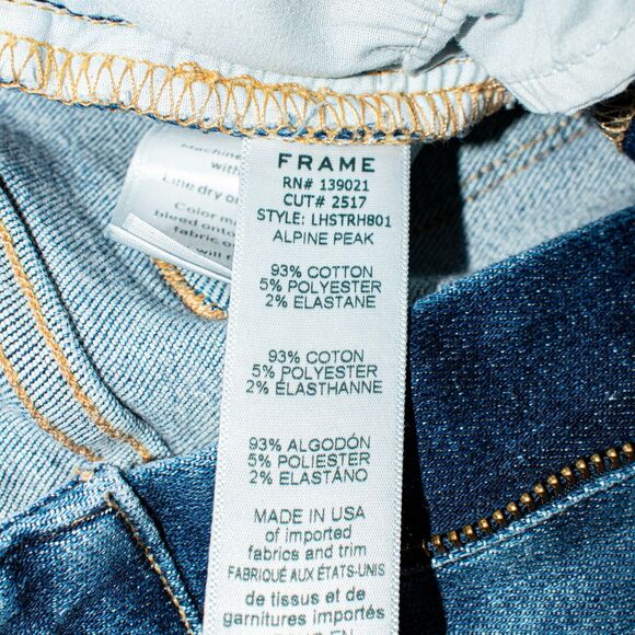 FRAME Denim Le High Straight Jeans Cropped Ripped Alpine Peak size 27 - Picture 8 of 11